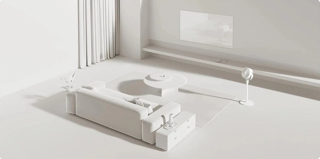 Išmanus pastatomas ventiliatorius Xiaomi Xiaomi Smart Standing Air Circulation Fan, baltas aprašymas - Prekės nuotrauka