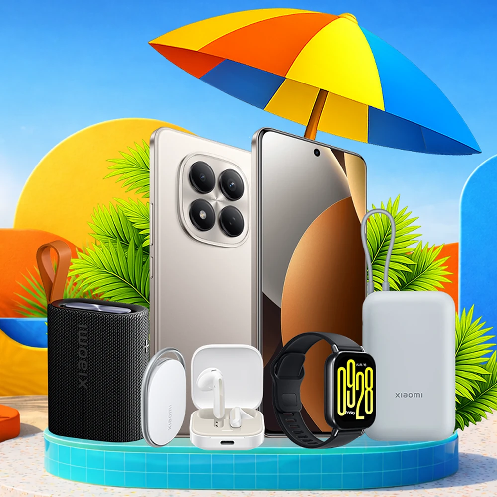 XIAOMI SUMMER PACK: Redmi Note 15 Pro 4G 8/256GB Titanium + Xiaomi Power Bank 10000 mAh + Xiaomi Sound Pocket + Redmi Buds 6 Active + Xiaomi Tag + Redmi Watch 5 Active aprašymas - Prekės nuotrauka