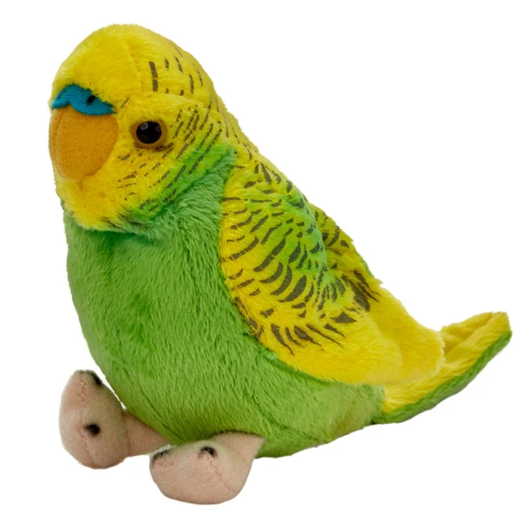 Beppe Pliušinis žaislas - žalia banguotoji papūgėlė, 13 cm aprašymas - Prekės nuotrauka