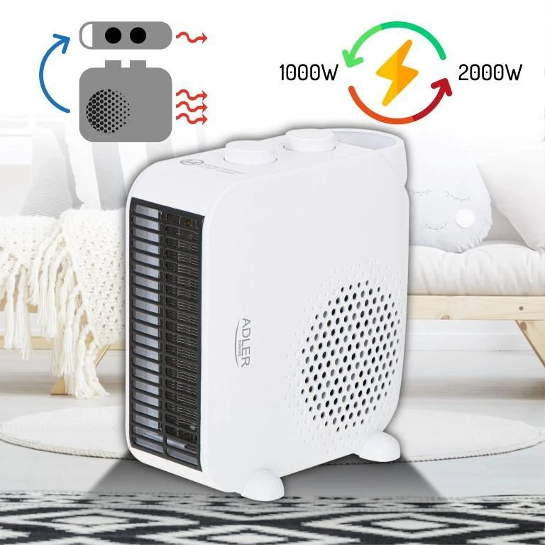 Oro šildytuvas Adler Heater AD 7725w, Baltos spalvos aprašymas - Prekės nuotrauka