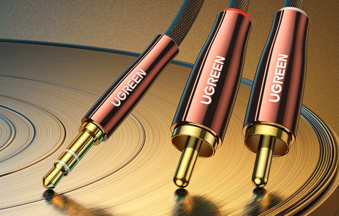UGREEN AV170 kabelis 2x RCA Cinch kištukai - 3.5mm kištukas 1m aprašymas - Prekės nuotrauka UGREEN AV170 kabelis 2x RCA Cinch kištukai - 3.5mm kištukas 1m aprašymas - Prekės nuotrauka