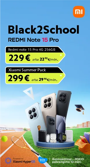 Redmi Note 15 Pro Black2School pasiūlymas