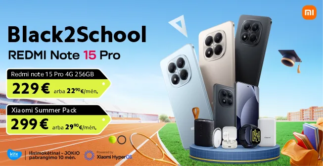Redmi Note 15 Pro Black2School pasiūlymas
