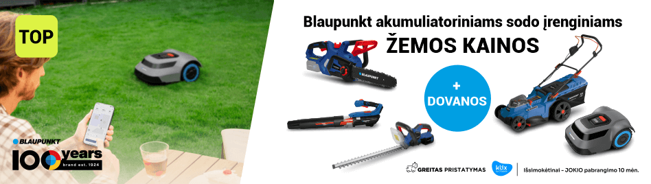 TOP Blaupunkt akumuliatoriniams sodo įrenginiams ŽEMOS KAINOS