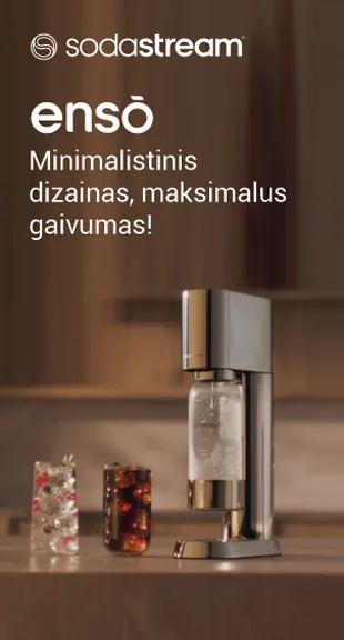 SodaStream ENSO minimalistinis dizainas, maksimalus gaivumas