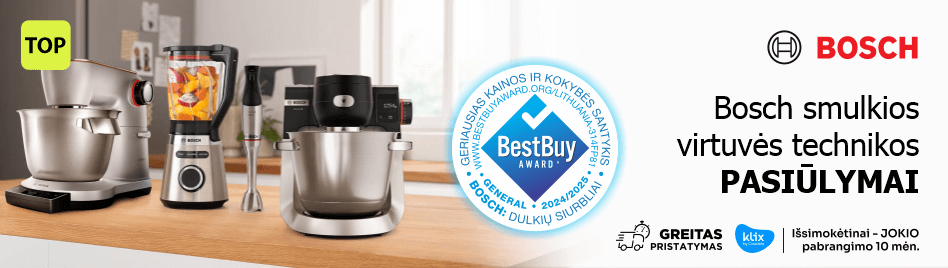 TOP Bosch smulkios virtuvės technikos pasiūlymai