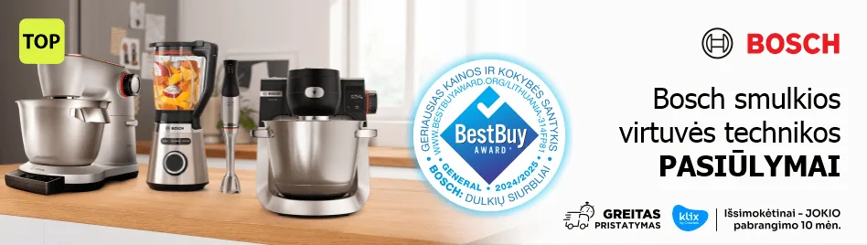 TOP Bosch smulkios virtuvės technikos pasiūlymai