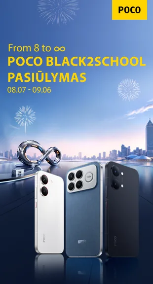 Poco telefonai Black2School pasiūlymas