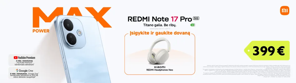 REDMI Note 17 Pro 5G +dovana Redmi Headphones Neo REDMI Note 17 Pro 5G +dovana Redmi Headphones Neo