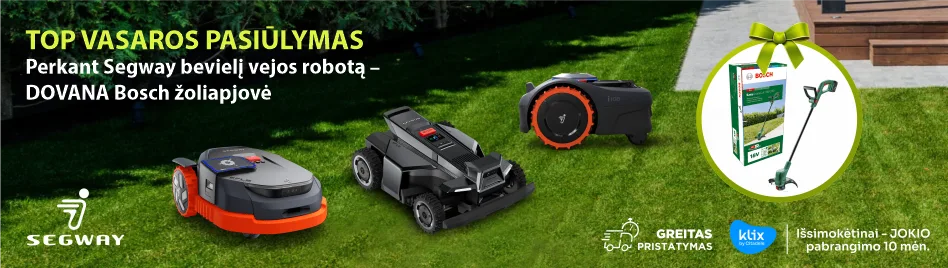 Segway vejos robotai su dovana Bosch žoliapjove Segway vejos robotai su dovana Bosch žoliapjove