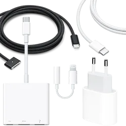 Apple įkrovikliai, adapteriai, laidai