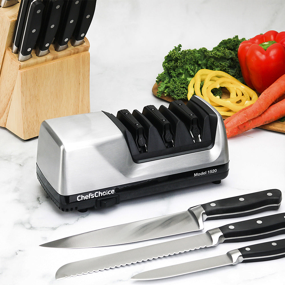 Chef's Choice 1520 AngleSelect profesionalus elektrinis peilių galąstuvas aprašymas - Prekės nuotrauka