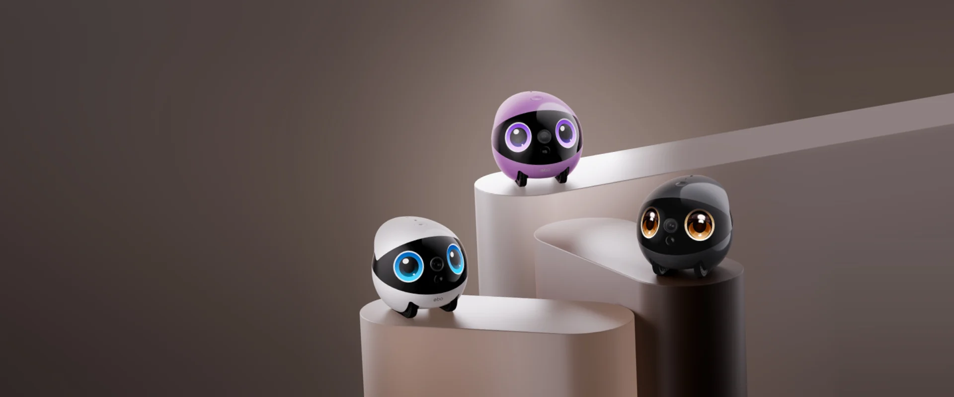 Namų robotas kompanijonas Enabot EBO Air 2 Plus FamilyBot su stebėjimo ir skambučių funkcija, violetinis aprašymas - Prekės nuotrauka