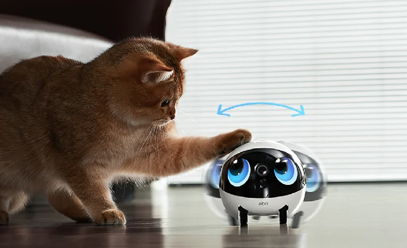 Namų robotas kompanijonas Enabot EBO Air 2 Plus FamilyBot su stebėjimo ir skambučių funkcija, violetinis aprašymas - Prekės nuotrauka
