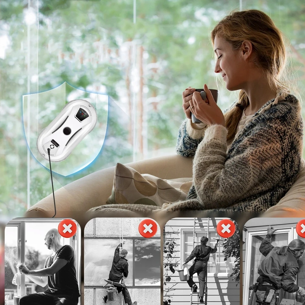 Langų valymo robotas Reach W13, baltas aprašymas - Prekės nuotrauka
