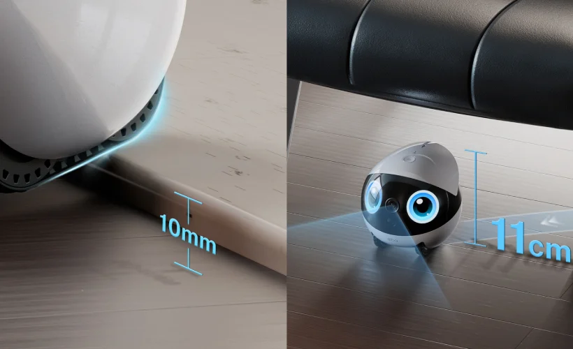 Namų robotas kompanijonas Enabot EBO Air 2 Plus FamilyBot su stebėjimo ir skambučių funkcija, violetinis aprašymas - Prekės nuotrauka
