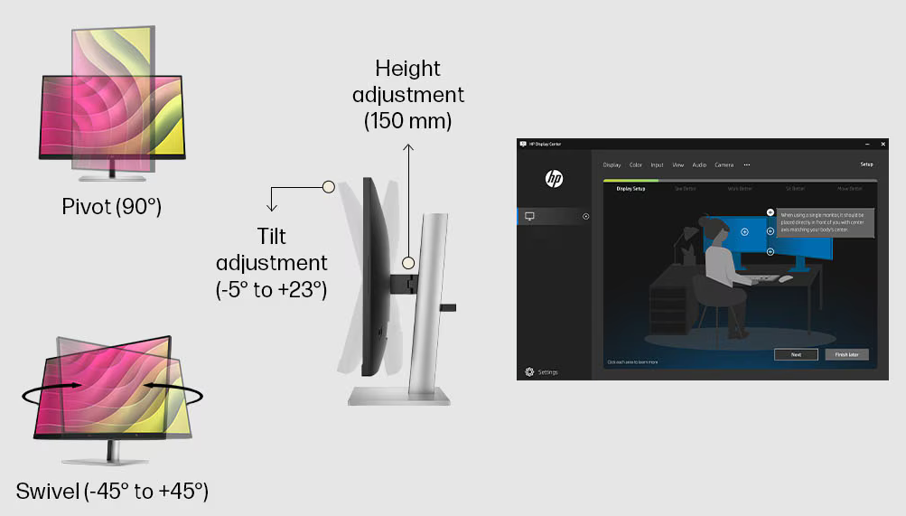 Monitorius HP E24t G5 FHD | 23.8