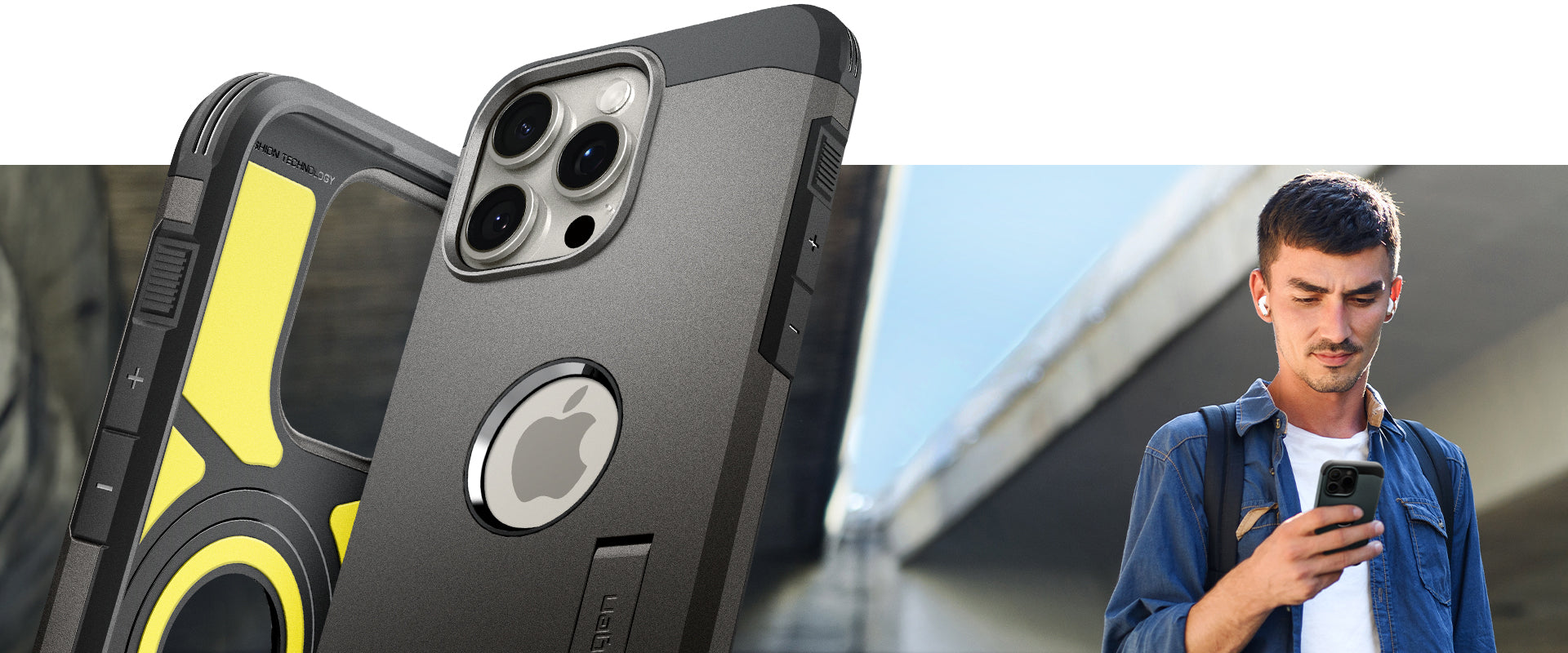 Spigen Tough Armor (MagFit) dėklas skirtas Apple iPhone 15 Pro Max, spalva - Metal Slate aprašymas - Prekės nuotrauka