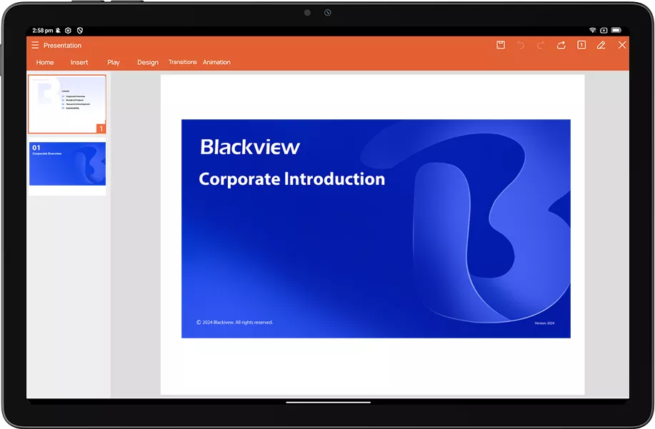 Planšetinis kompiuteris Blackview ZENO 10 8/128 GB, Mėlynas | Su klaviatūros dėklu ir pieštuku aprašymas - Prekės nuotrauka