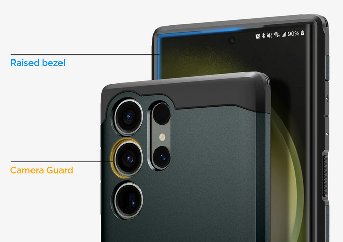 Spigen Tough Armor dėklas skirtas Samsung Galaxy S23 Plus, spalva - Juoda aprašymas - Prekės nuotrauka