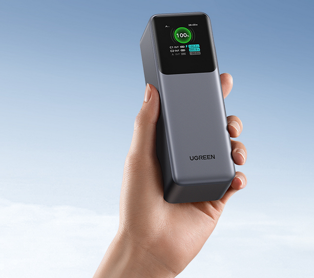 Nešiojama baterija UGREEN Nexode Power Bank, 200 W, 20,500 mAh, su išmaniuoju ekranu aprašymas - Prekės nuotrauka