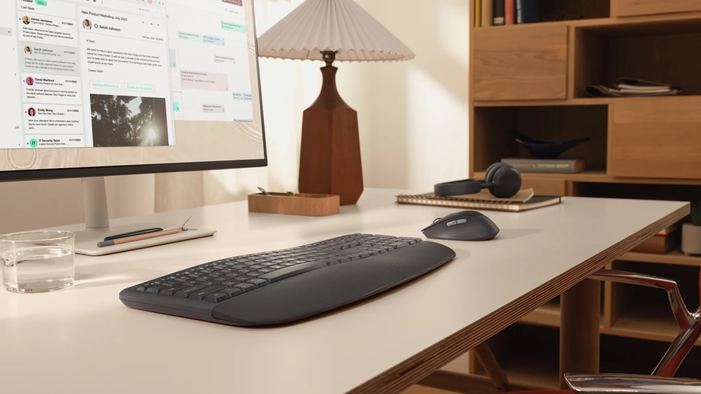 Belaidės klaviatūros ir pelės rinkinys Logitech Signature Comfort Plus Combo MK880, JAV (tarptautinis) išdėstymas, Bluetooth, baltos spalvos aprašymas - Prekės nuotrauka