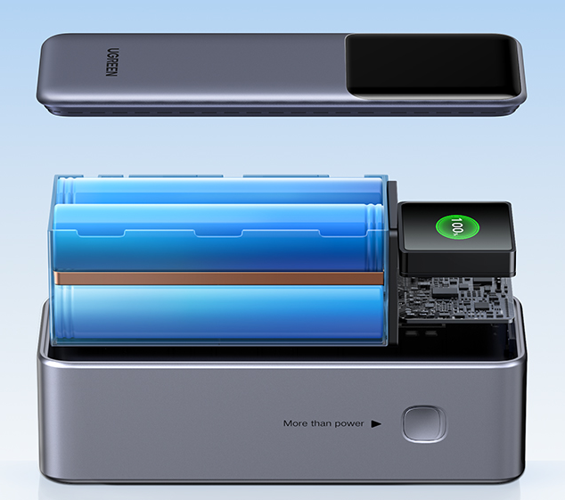 Nešiojama baterija UGREEN Nexode Power Bank, 200 W, 20,500 mAh, su išmaniuoju ekranu aprašymas - Prekės nuotrauka