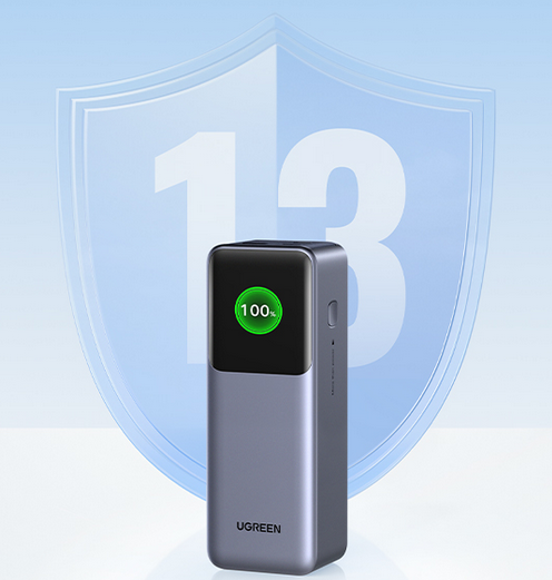 Nešiojama baterija UGREEN Nexode Power Bank, 200 W, 20,500 mAh, su išmaniuoju ekranu aprašymas - Prekės nuotrauka