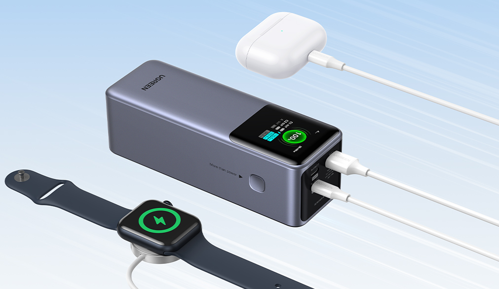 Nešiojama baterija UGREEN Nexode Power Bank, 200 W, 20,500 mAh, su išmaniuoju ekranu aprašymas - Prekės nuotrauka
