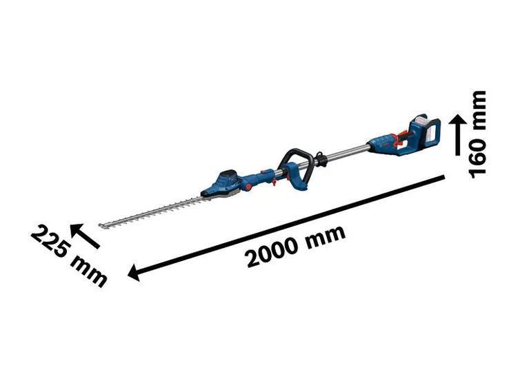 Akumuliatorinės gyvatvorių žirklės Bosch GHE18V-50 FP be akumuliatoriaus ir kroviklio aprašymas - Prekės nuotrauka