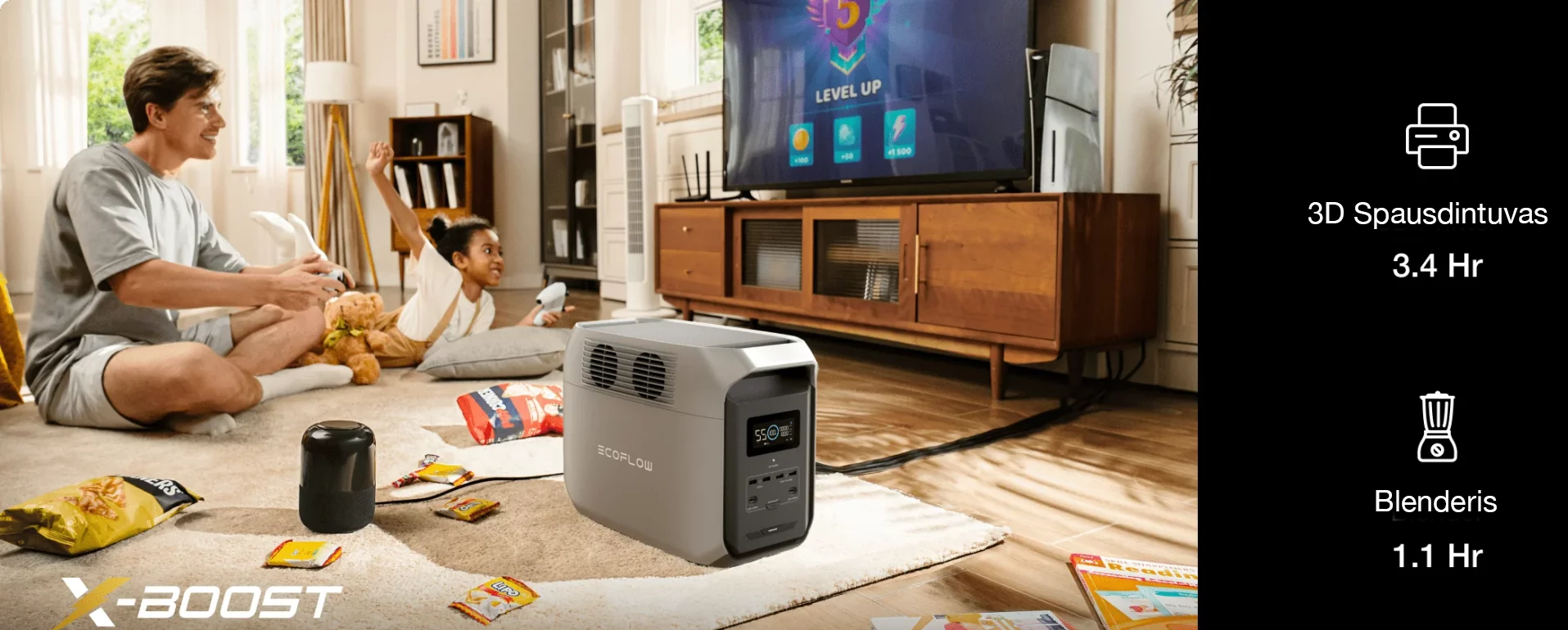 Nešiojama elektrinė EcoFlow DELTA 3 1500 Wh aprašymas - Prekės nuotrauka