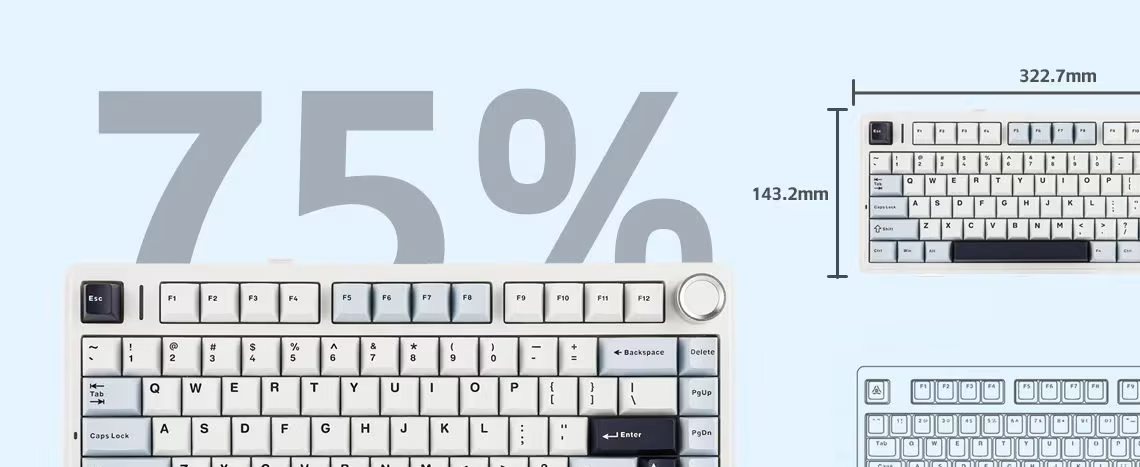 Žaidimų klaviatūra Aula F75, Leobog Reaper Switches, šviesiai mėlyna aprašymas - Prekės nuotrauka