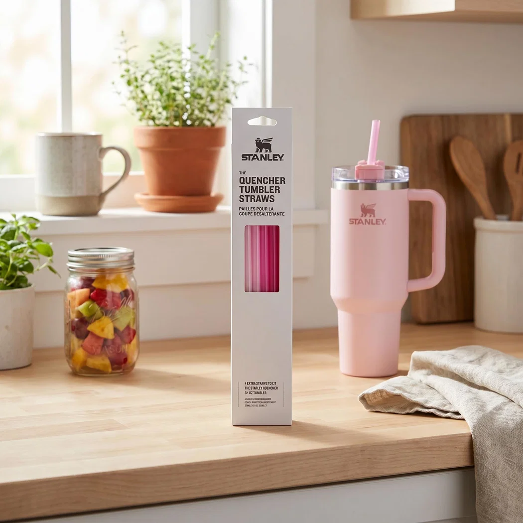 Atsarginiai šiaudeliai Stanley Quencher H2.O FlowState™ 1,18 L - rožiniai, 4 vnt. aprašymas - Prekės nuotrauka