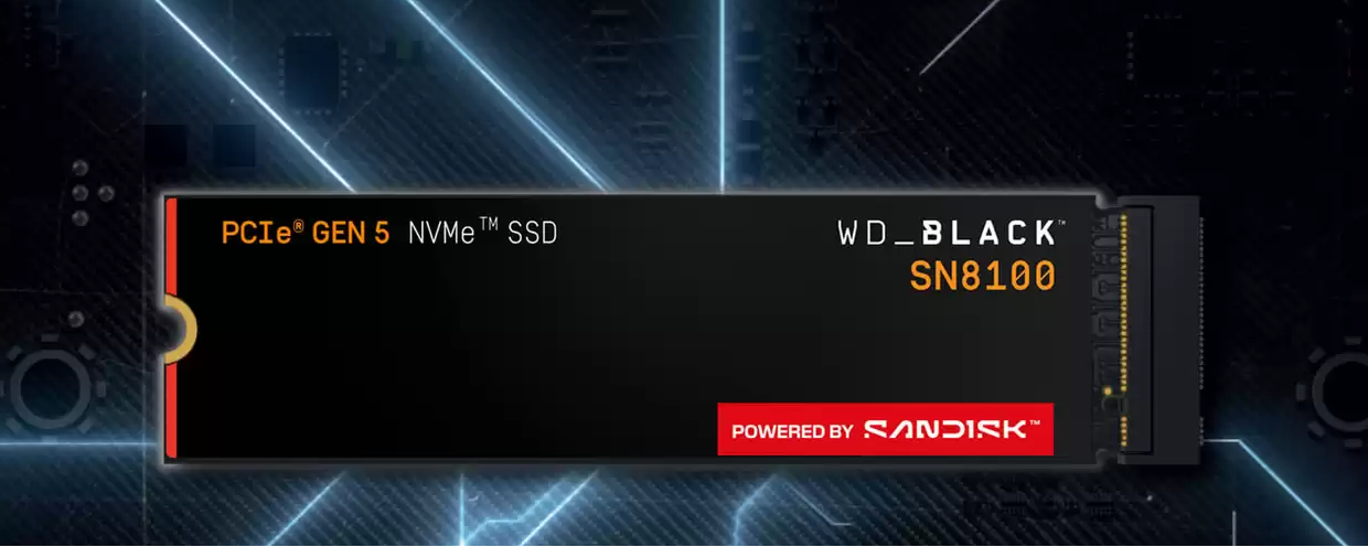 Kietasis diskas Western Digital WD_BLACK™ SN8100 NVMe™ SSD POWERED BY SANDISK, 8 TB aprašymas - Prekės nuotrauka