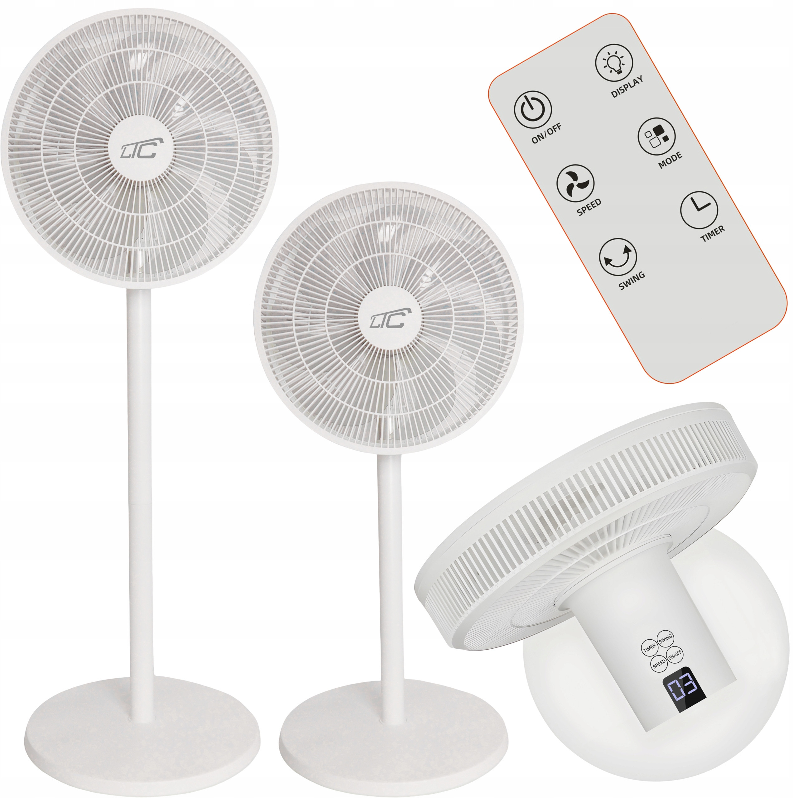 Pastatomas ventiliatorius LTC, 45 W, Baltas aprašymas - Prekės nuotrauka
