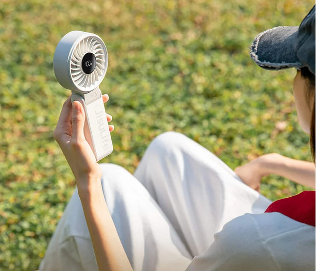 Rankinis ventiliatorius JisuLife Handheld Fan Life7, 5000 mAh, pilkas aprašymas - Prekės nuotrauka