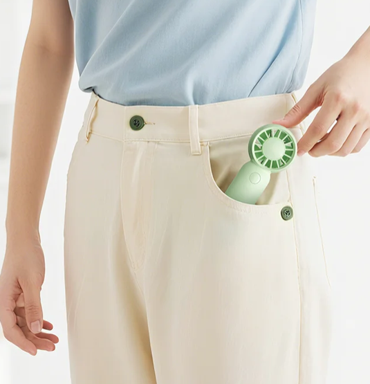 Rankinis ventiliatorius USAMS Mini Pocket ZB354, rožinis aprašymas - Prekės nuotrauka