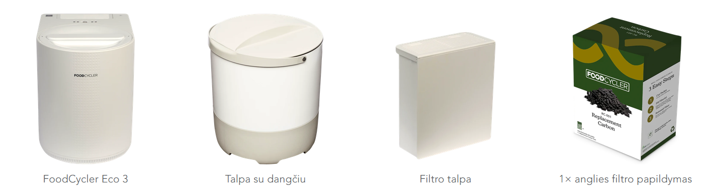 FoodCycler® Eco 3™ bio atliekų perdirbėjas, baltos spalvos aprašymas - Prekės nuotrauka