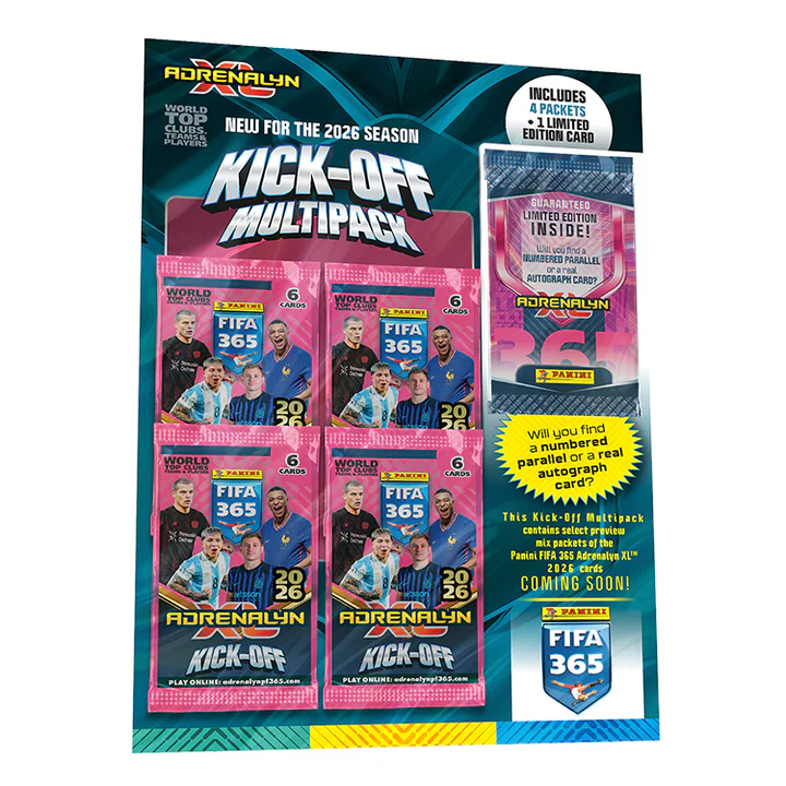 Kortų rinkinys PANINI FIFA Adrenalyn XL 2026 KickOff 07435 aprašymas - Prekės nuotrauka