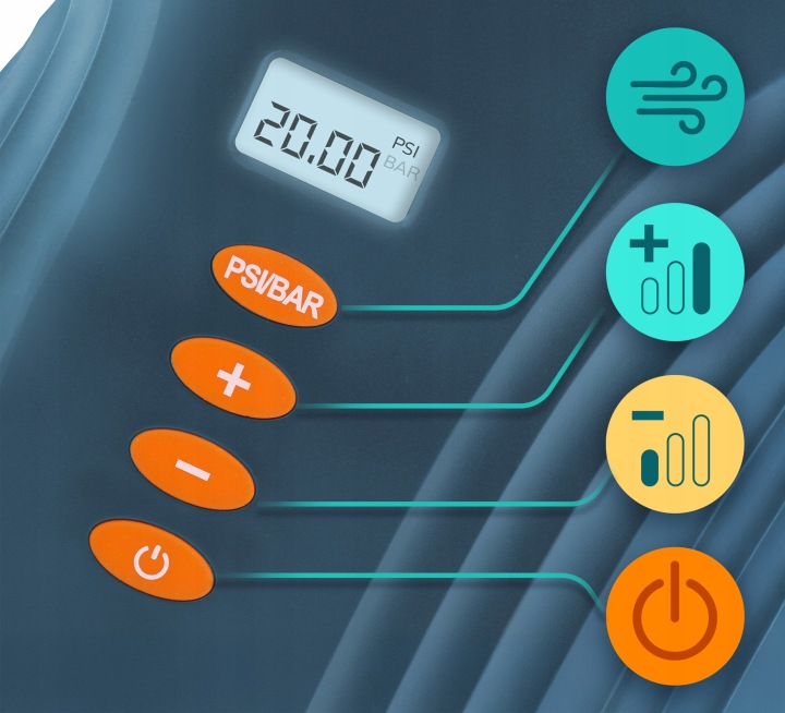 Elektrinė pompa Neo-Sport NS-713 SUP valtims ir banglentėms + 6 adapteriai aprašymas - Prekės nuotrauka