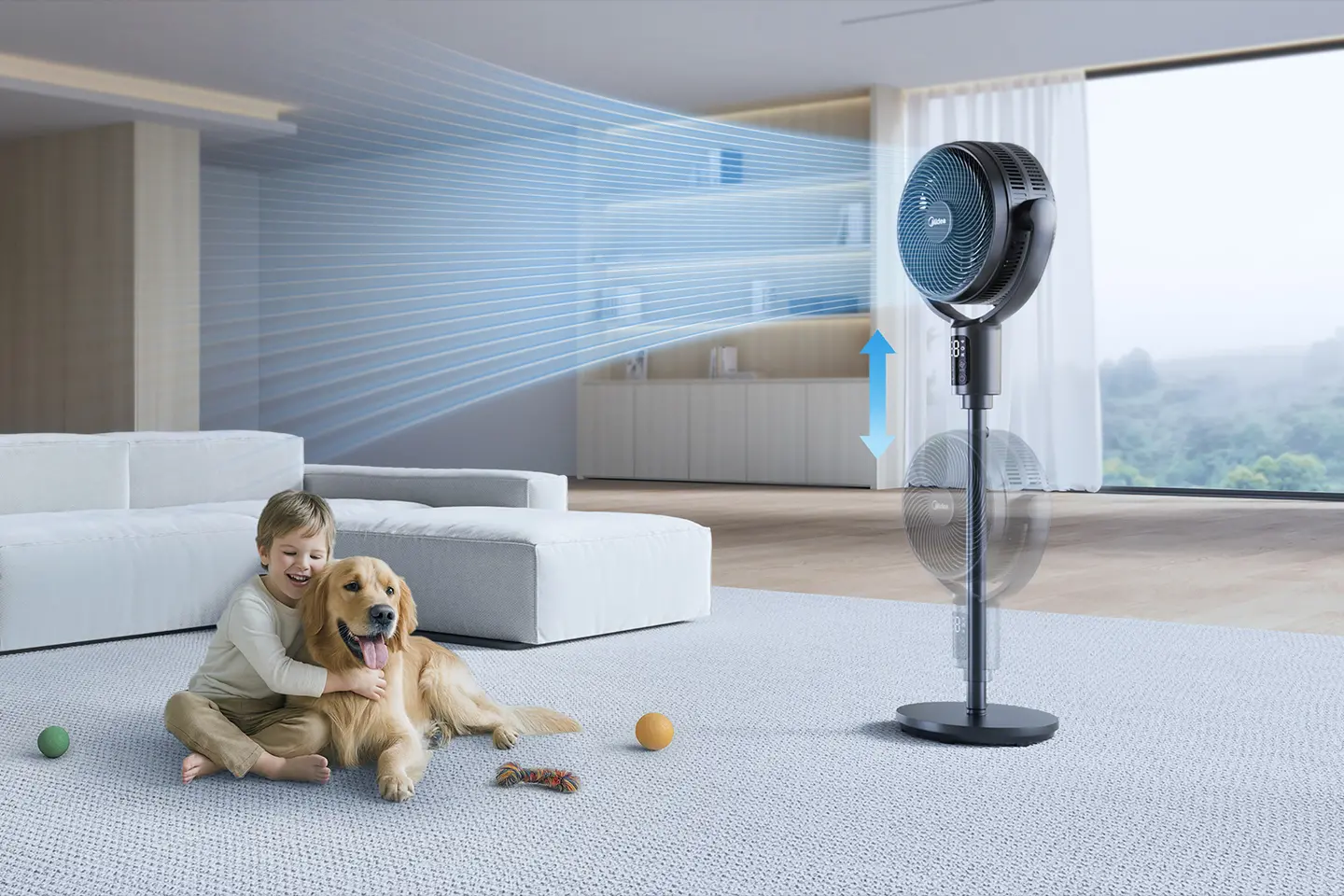 Ventiliatorius MIDEA FS40-23MT, 40 cm, 50 W, Juodas aprašymas - Prekės nuotrauka