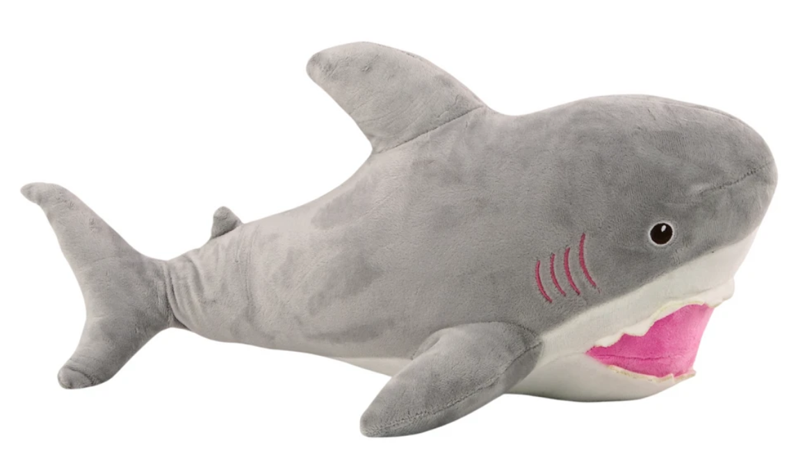Lean Toys Pliušinis žaislas - pilkas ryklys, 50 cm aprašymas - Prekės nuotrauka