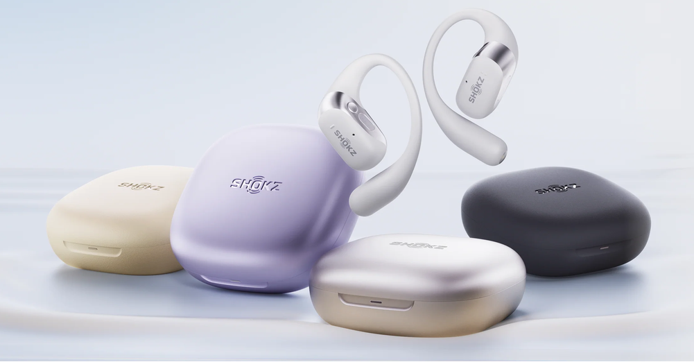 Shokz OpenFit 2+ ausinės su kaulų laidumo technologija ir „Dolby Audio“, pilkos aprašymas - Prekės nuotrauka