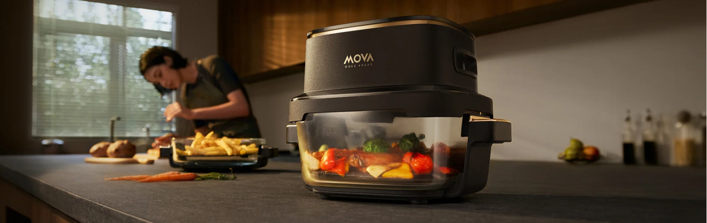 Karšto oro gruzdintuvė Mova Aeroglass AF20 Pro, 4 + 2,5 L, 1700 W aprašymas - Prekės nuotrauka