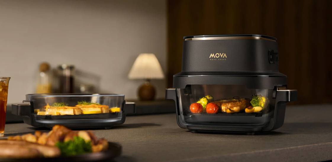Karšto oro gruzdintuvė Mova Aeroglass AF20 Pro, 4 + 2,5 L, 1700 W aprašymas - Prekės nuotrauka
