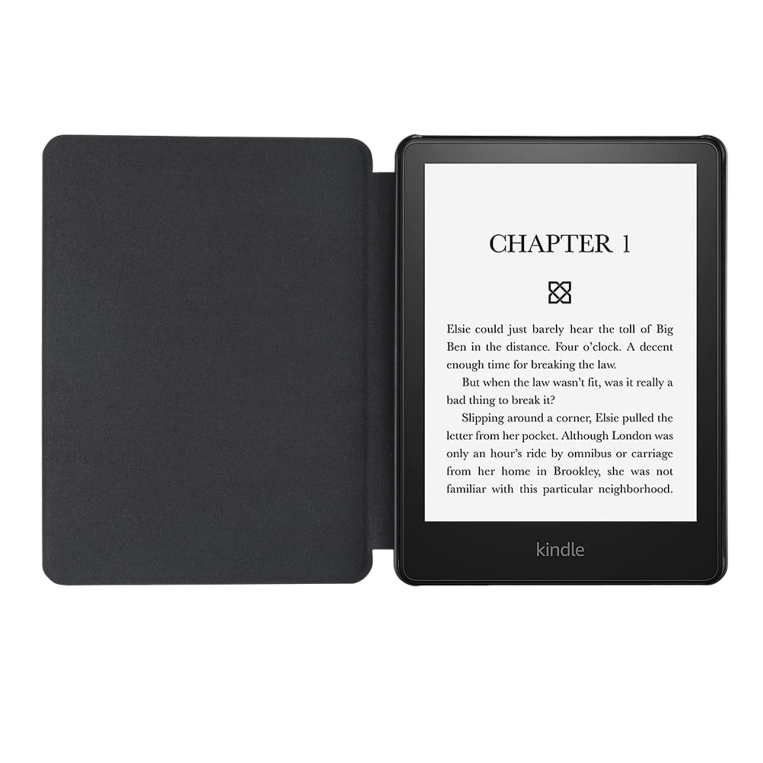 Atverčiamas dėklas Amazon Kindle Paperwhite skaityklei, su stovu, juodas aprašymas - Prekės nuotrauka