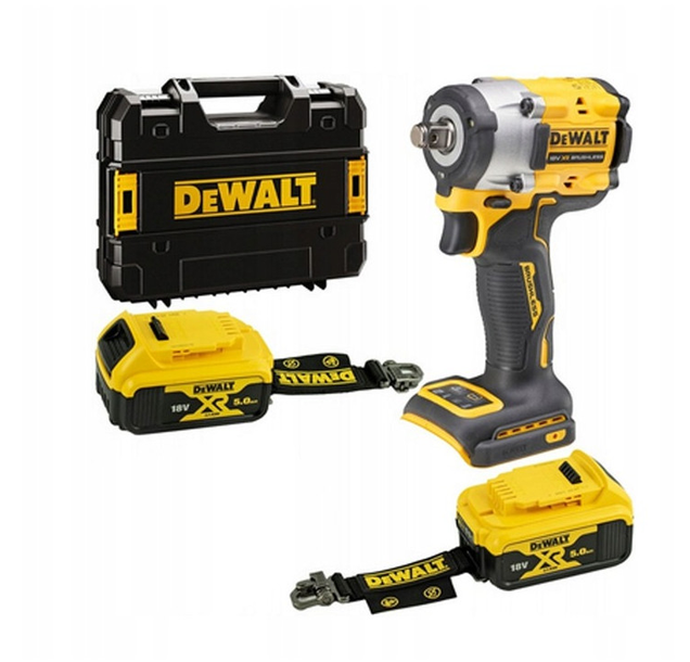 Akumuliatorinis smūginis veržliasukis DeWalt DCF921P2LRT-XJ; 18 V; 2x5,0 Ah akum. aprašymas - Prekės nuotrauka