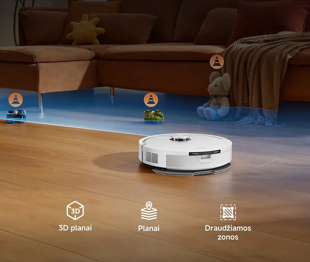 Dulkių siurblys-robotas Dreame F20 Plus, Baltas aprašymas - Prekės nuotrauka