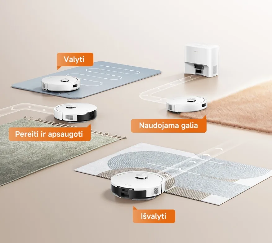 Dulkių siurblys-robotas Dreame F20 Plus, Baltas aprašymas - Prekės nuotrauka