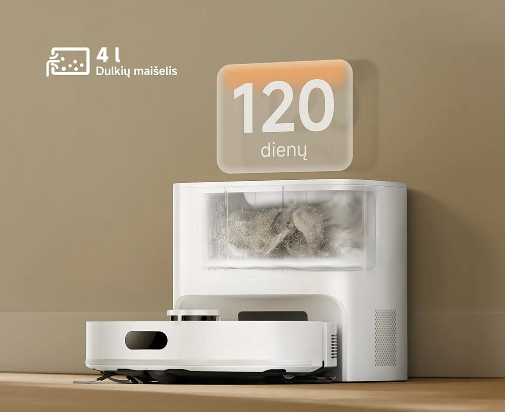 Dulkių siurblys-robotas Dreame F20 Plus, Baltas aprašymas - Prekės nuotrauka